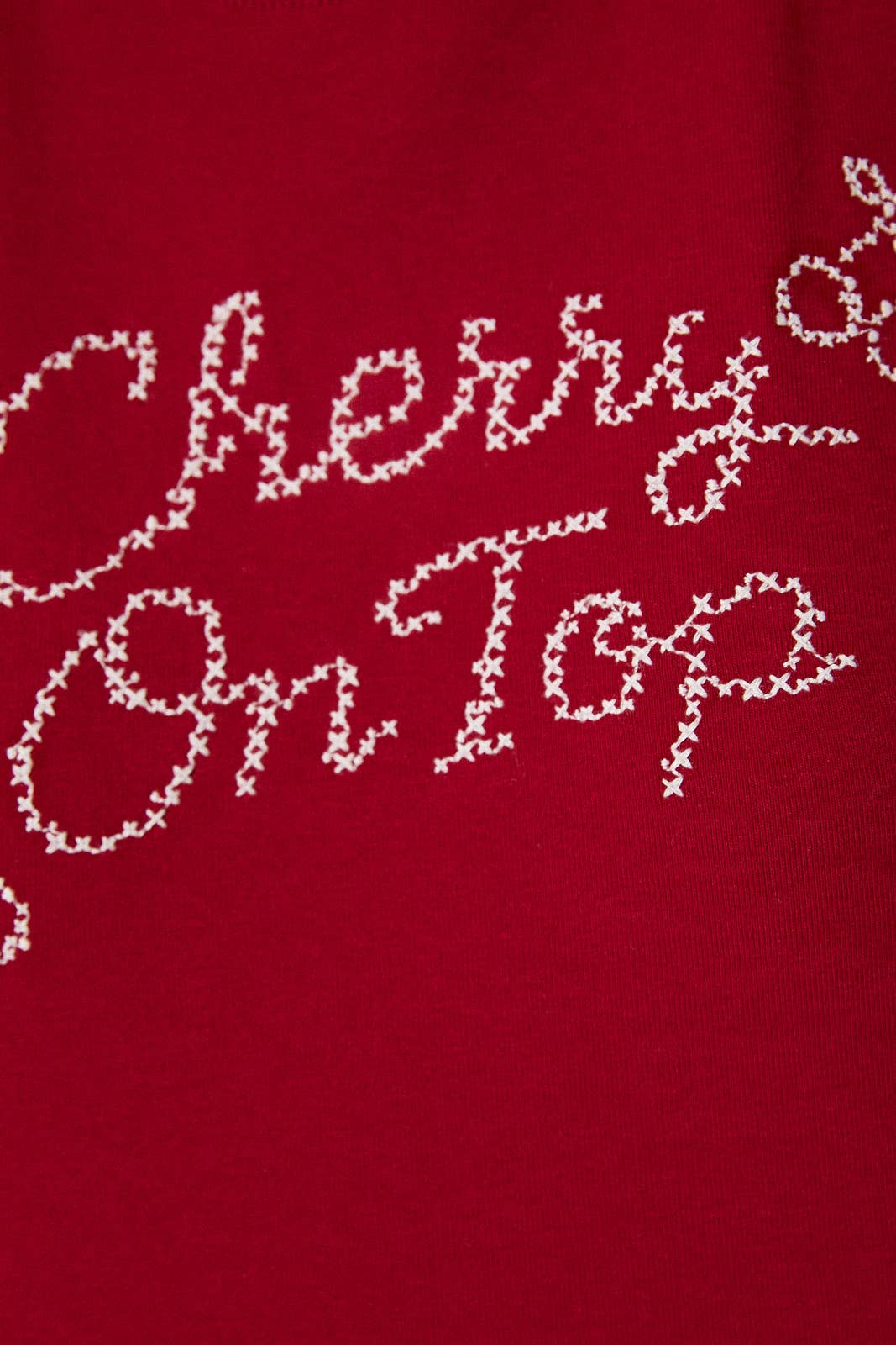 SHORT SLEEVE ROUND NECK "CHERRY ON TOP" EMBO BABYTEE
