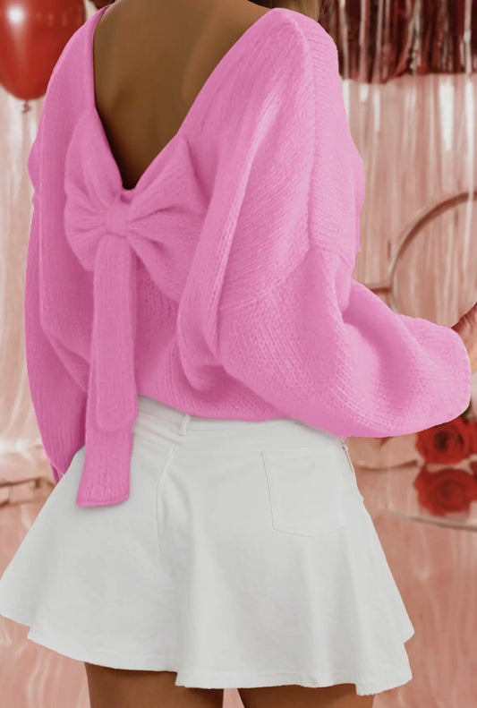 The Sweetheart Bow Back Sweater