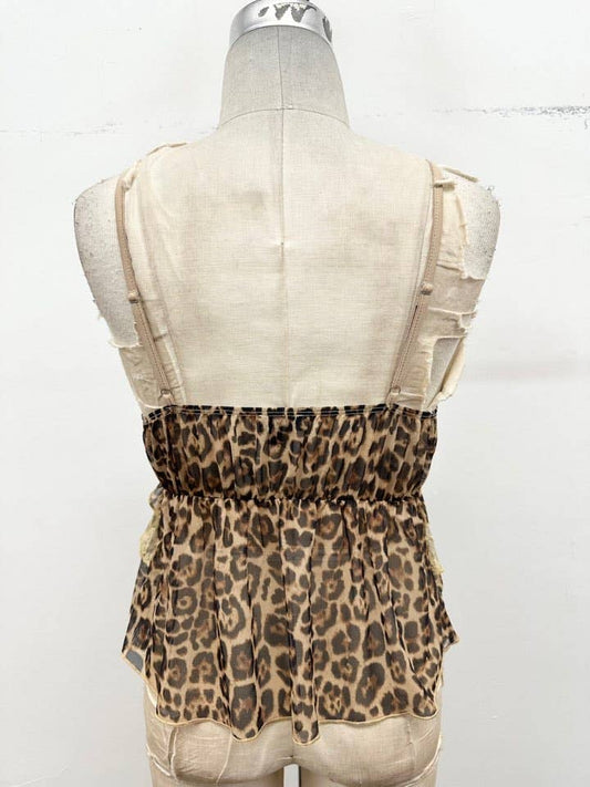 Wild Romance Lace Leopard Peplum Cami : Leopard