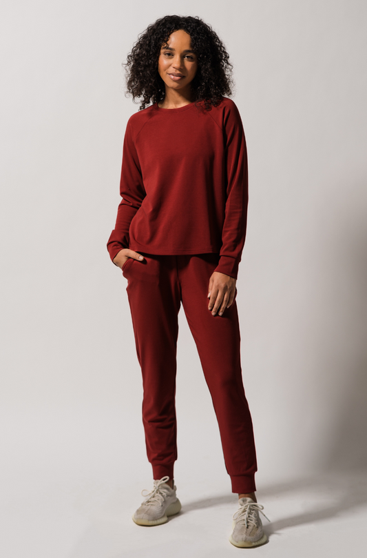 Women's The Ease Pullover- Burgundy