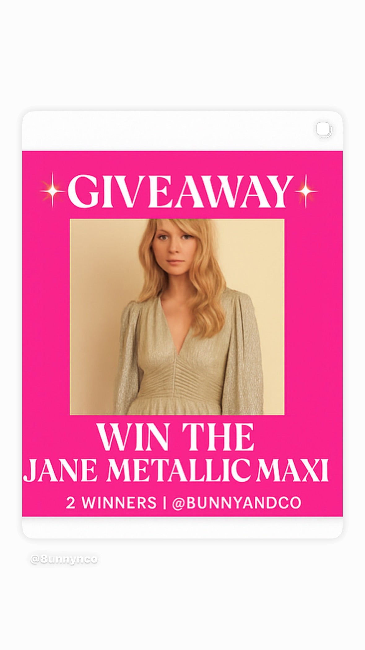 ✨GIVEAWAY: WIN THE JANE METALLIC MAXI✨