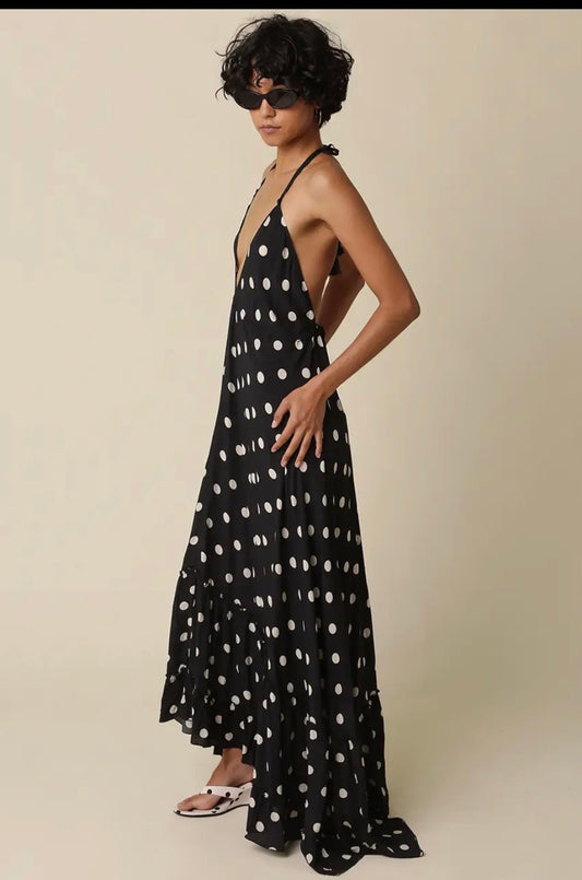 Charly Polka Dot Halter Dress