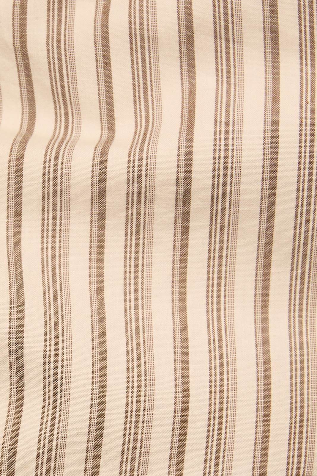 LE LIS - OVERSIZED SHIRT TOP: CREAM-MOCHA STRIPE / XS