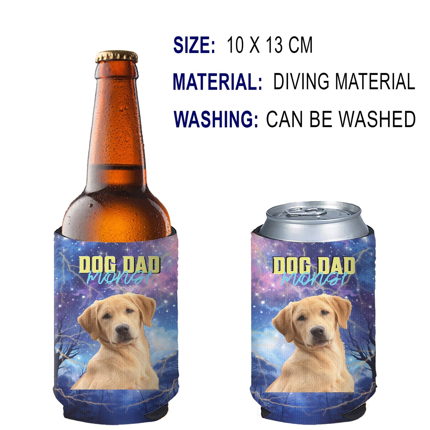 Personalized Retro Vintage Bootleg Can Cooler | Custom Pet Photo Can Holder | Gift for Family | Father's Day, Mother's Day Gift 682463
