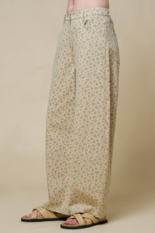 Lalavon Dainty Floral Barrel Pants