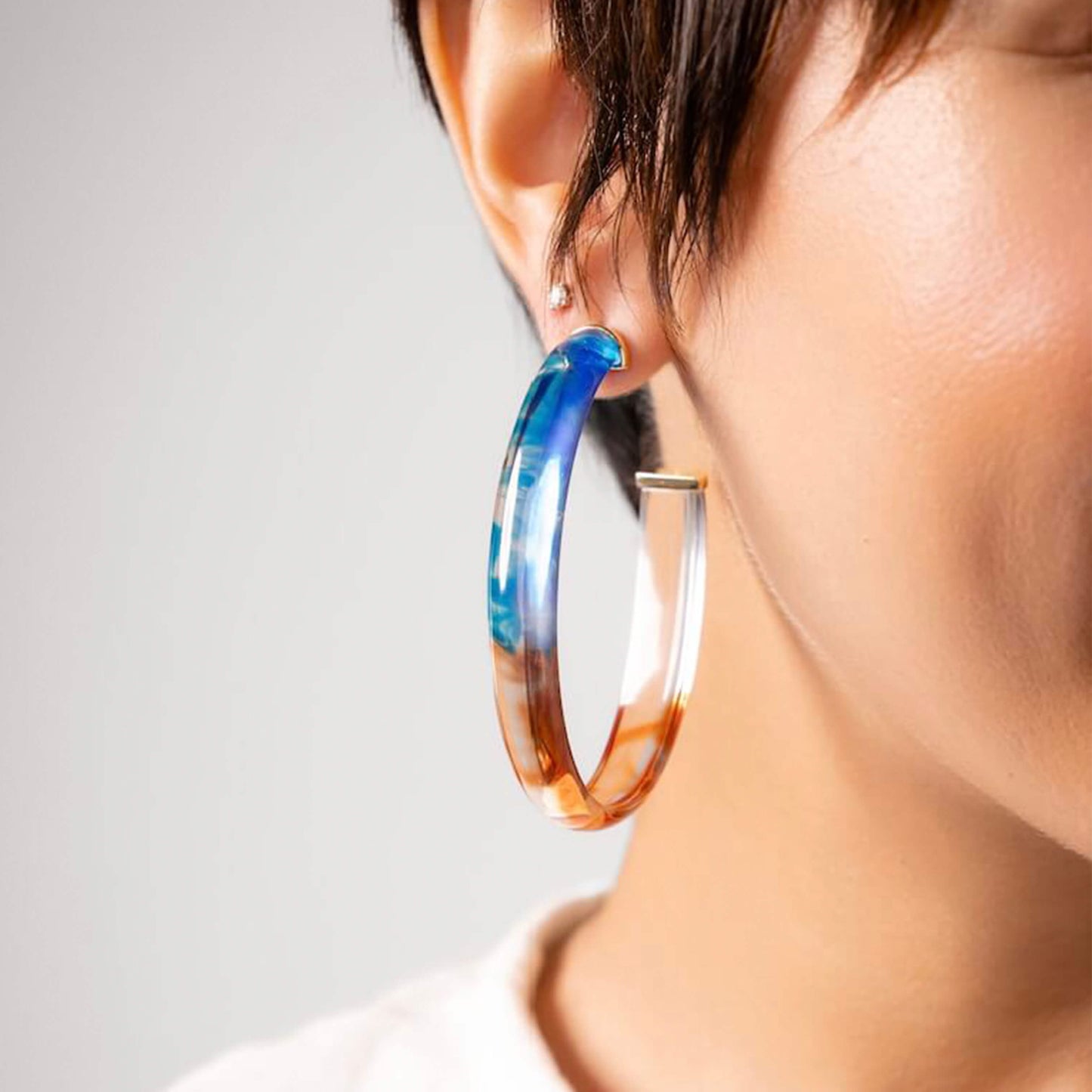 Game Day XL Oval Tie Dye Lucite Hoop Earrings