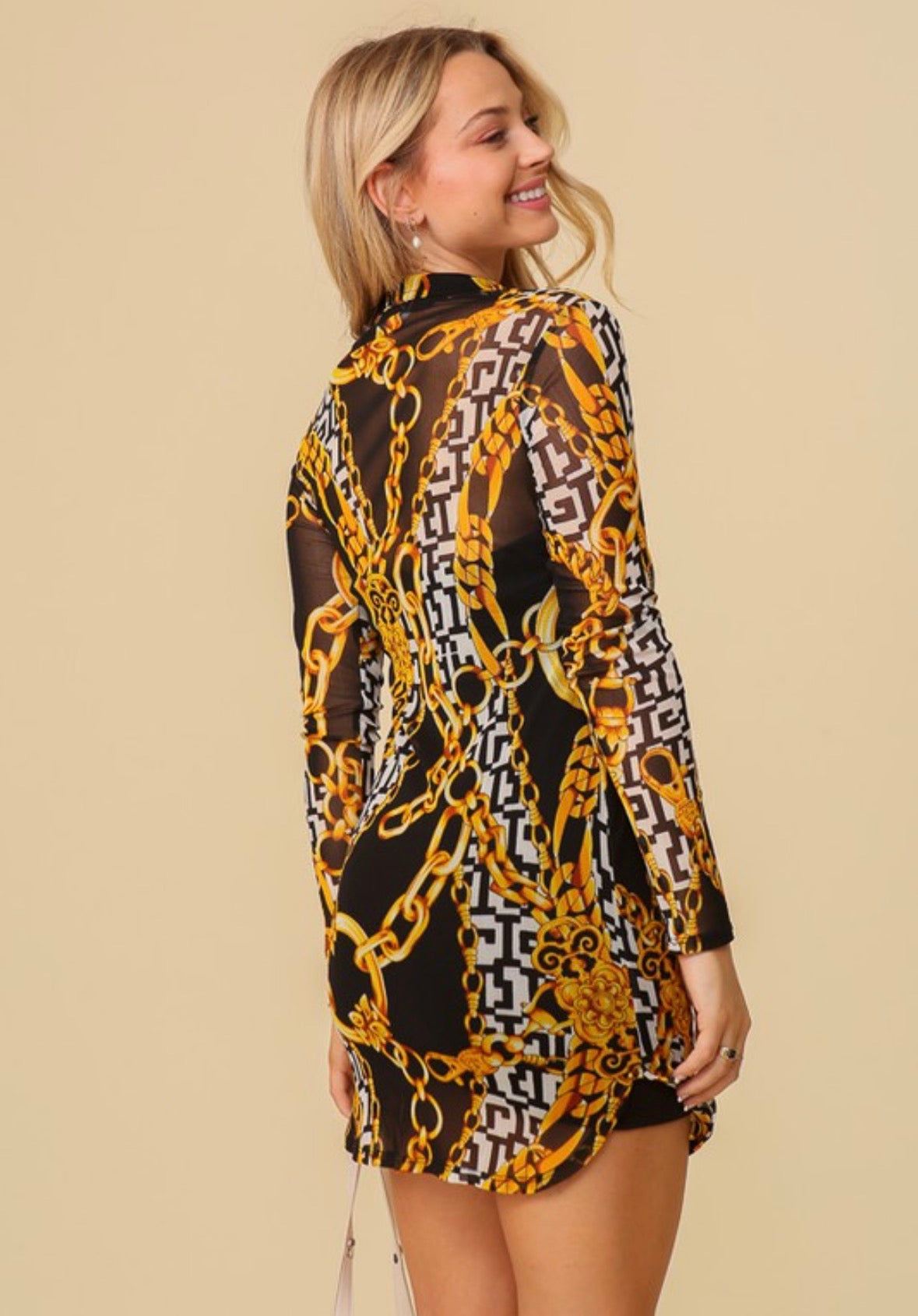 Chain Print Mini Dress