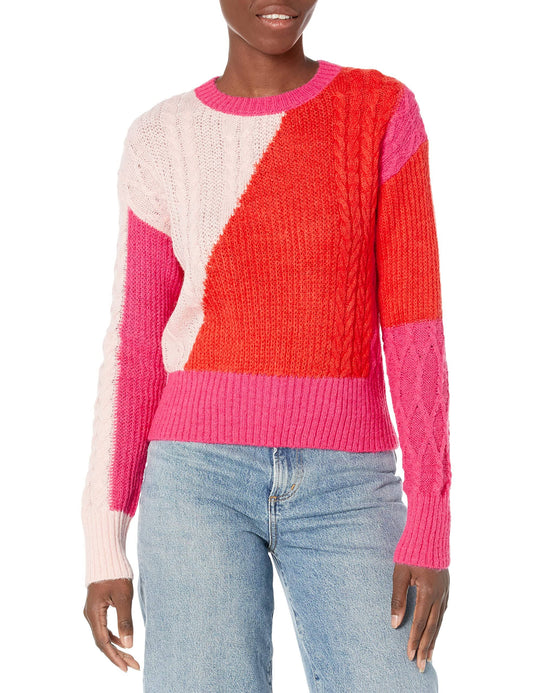 * Giveaway Item  * Madelyn Color Blocked Cable Knit Sweater