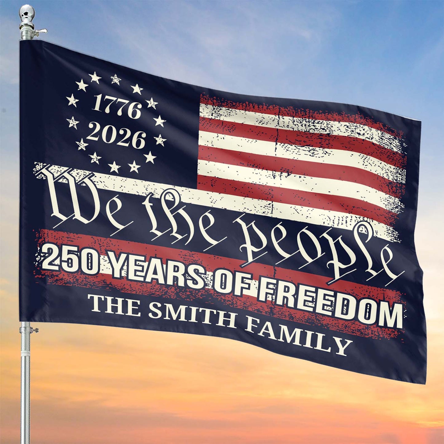 Personalized 250 Years Of Freedom Flag | Happy 250th Birthday USA Flag | Patriotic 4th Of July House Flag Garden Flag 682490