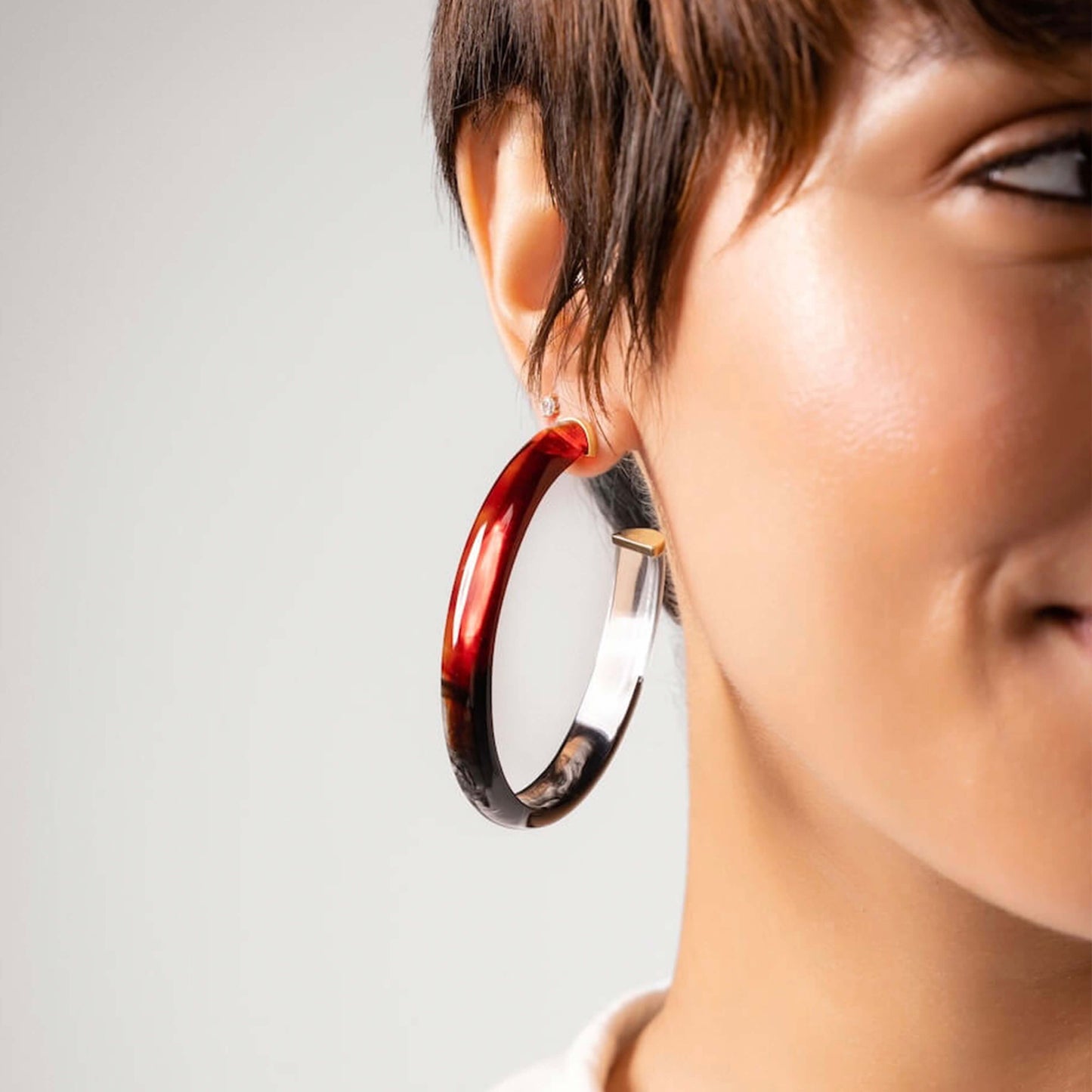 Game Day XL Oval Tie Dye Lucite Hoop Earrings