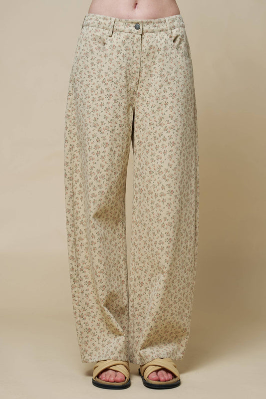 Lalavon Dainty Floral Barrel Pants