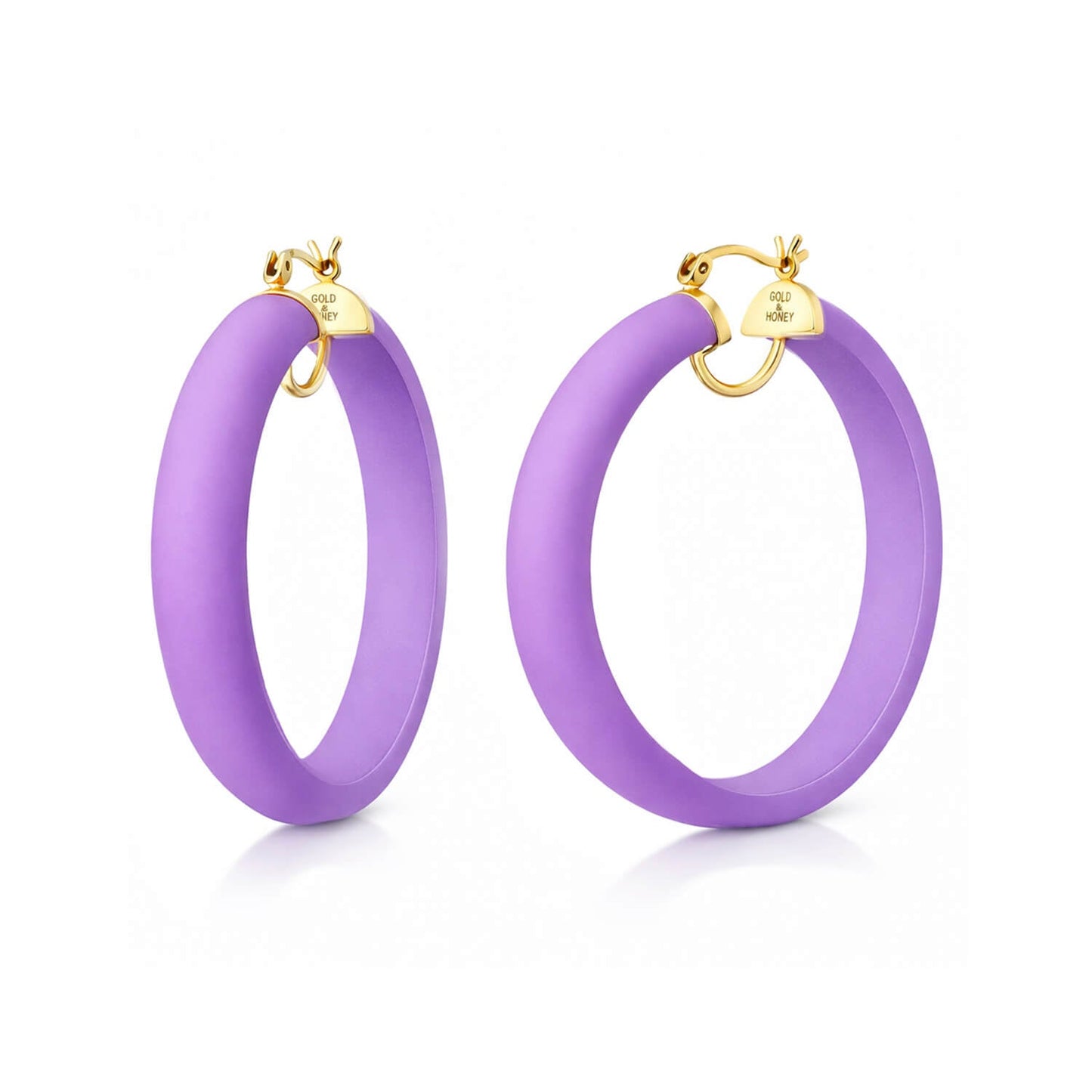 Frosted Lucite Hoop Earrings