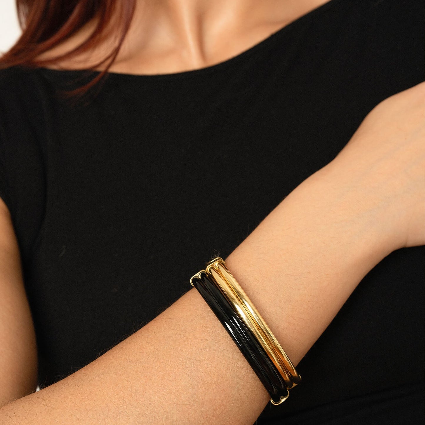 Ridge Lucite Hinge Bangle