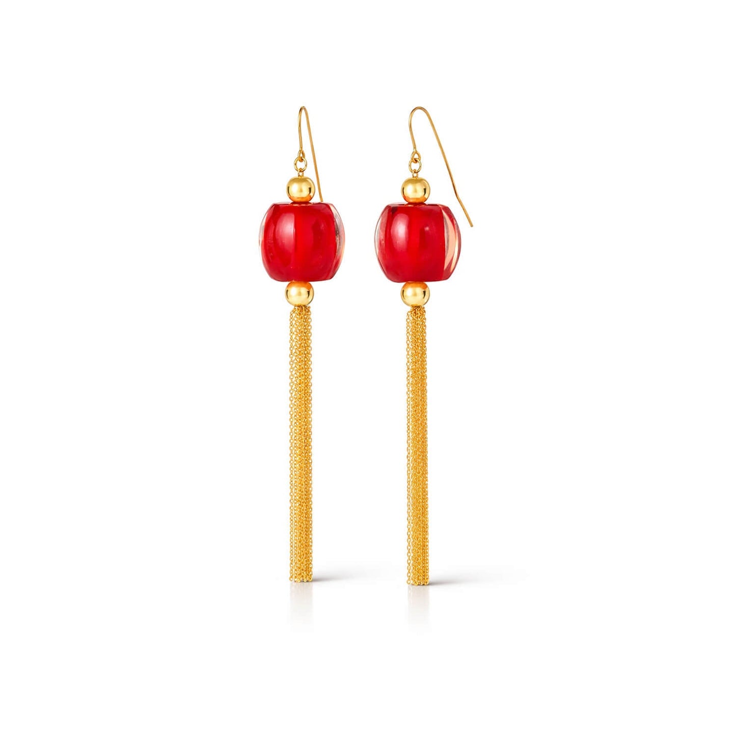 Tassel Bead Drop Earrings